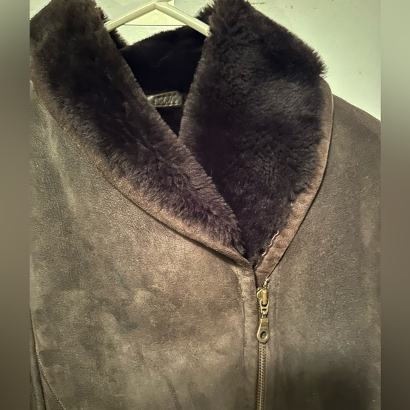 Jacques Jewel Neiman Marcus Brown Shearling Coat Jacket Womens 8 - Picture 6 of 11